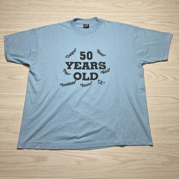 Fruit of the Loom Other - Vintage 50 Years Old T-Shirt Light Blue Size 2XL Funny Birthday Gag Made in USA